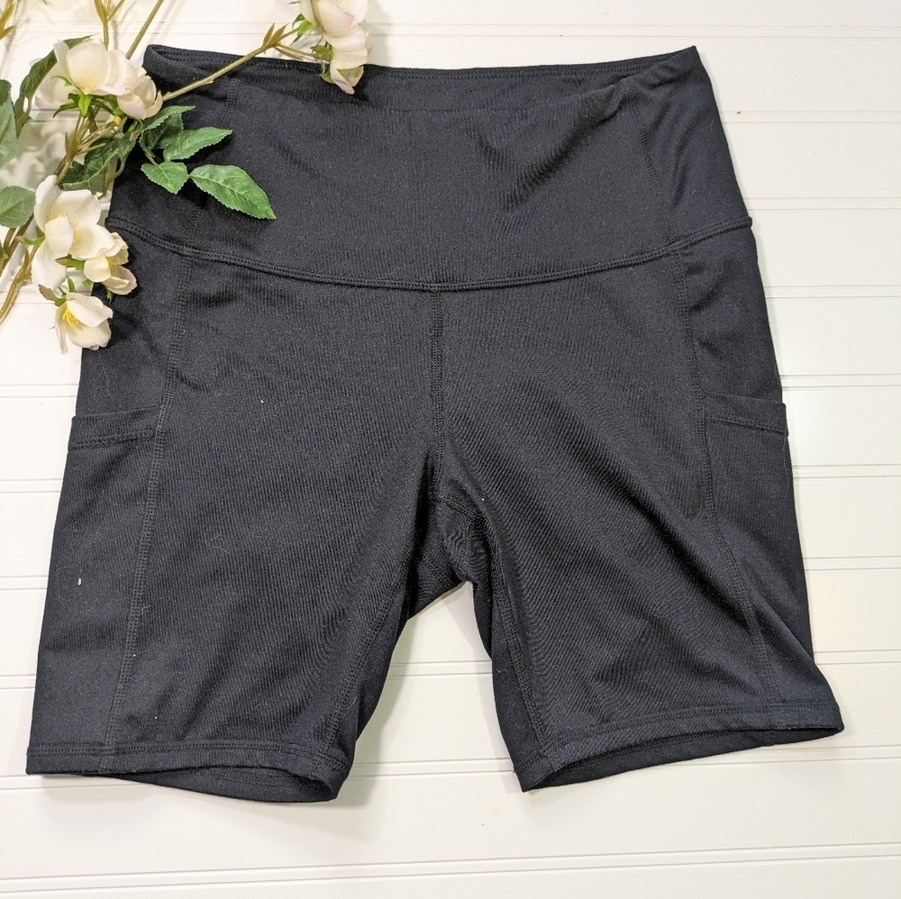 Zell Black High Waist Bike/Athletic Shorts